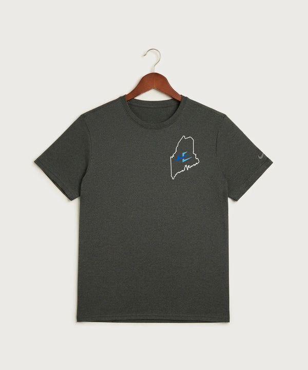 Leading Edge Maine Team Store - Dark Smoke Heather Nike Swoosh Sleeve rLegend Tee NKDX8730
