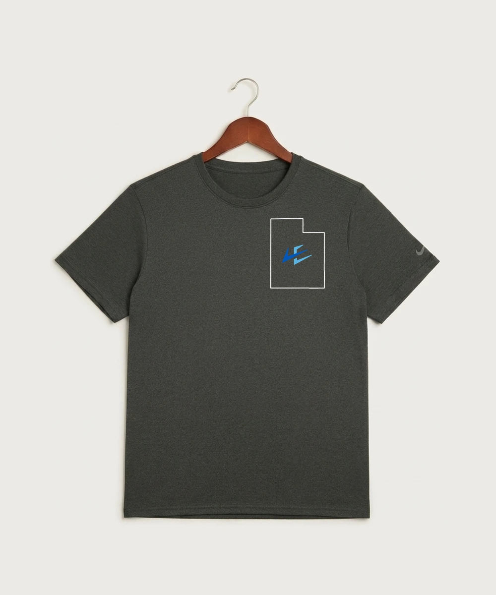Leading Edge Utah Team Store - Dark Smoke Heather Nike Swoosh Sleeve rLegend Tee NKDX8730