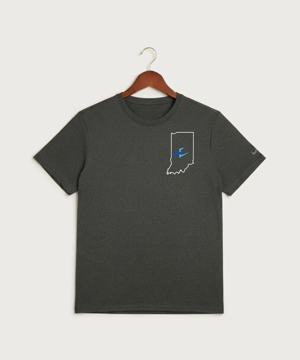 Leading Edge Indiana Team Store - Dark Smoke Heather Nike Swoosh Sleeve rLegend Tee NKDX8730