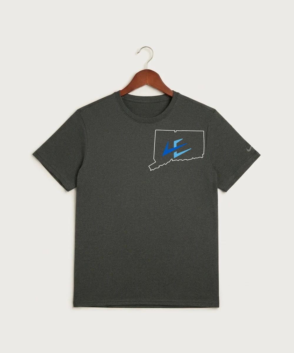 Leading Edge Connecticut Team Store - Dark Smoke Heather Nike Swoosh Sleeve rLegend Tee NKDX8730