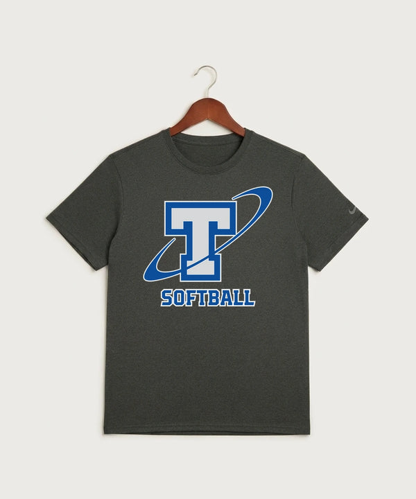 Papillion La Vista South Titan Softball Team Store - Dark Smoke Heather Nike Swoosh Sleeve rLegend Tee NKDX8730