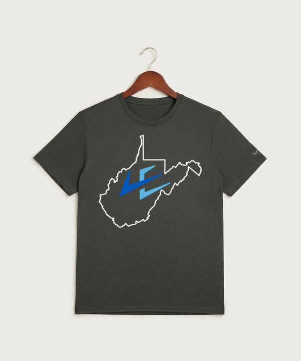 Leading Edge West Virginia Team Store - Dark Smoke Heather Nike Swoosh Sleeve rLegend Tee NKDX8730