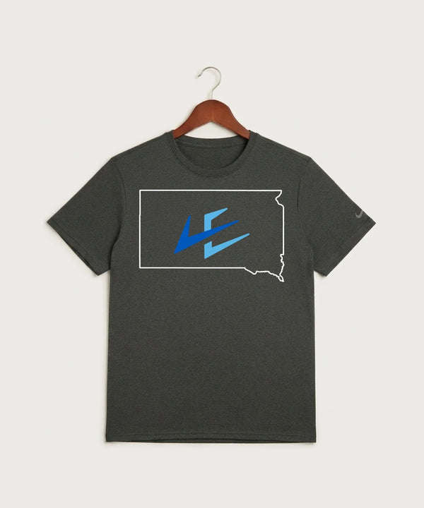 Leading Edge South Dakota Team Store - Dark Smoke Heather Nike Swoosh Sleeve rLegend Tee NKDX8730