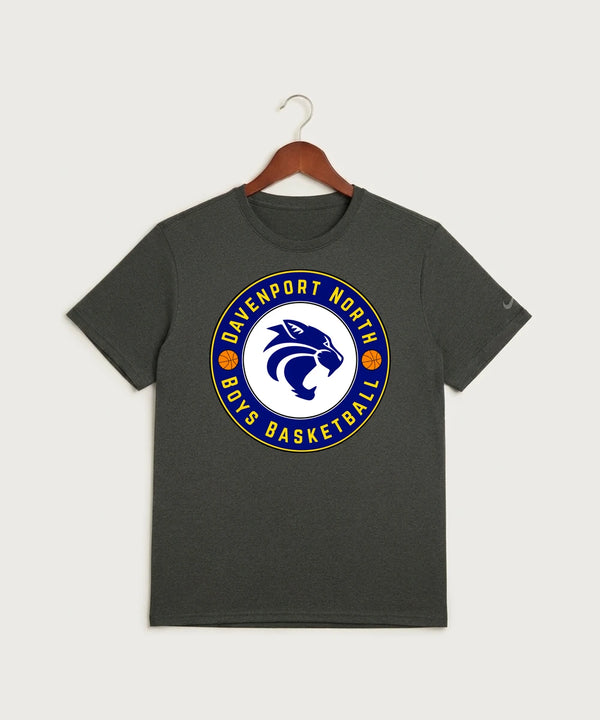 Davenport North High School Basketball Team Store - Dark Smoke Heather Nike Swoosh Sleeve rLegend Tee NKDX8730