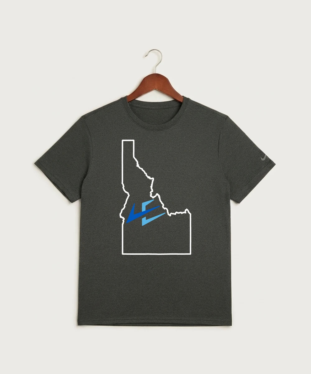 Leading Edge Idaho Team Store - Dark Smoke Heather Nike Swoosh Sleeve rLegend Tee NKDX8730