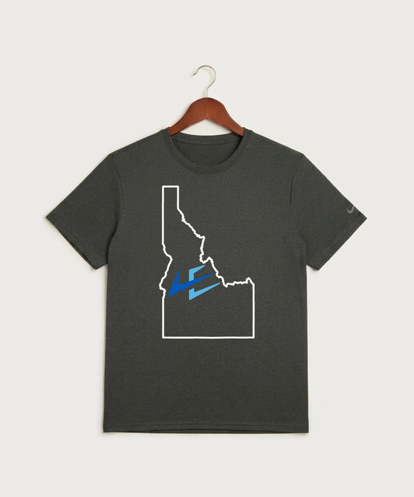Leading Edge Idaho Team Store - Dark Smoke Heather Nike Swoosh Sleeve rLegend Tee NKDX8730