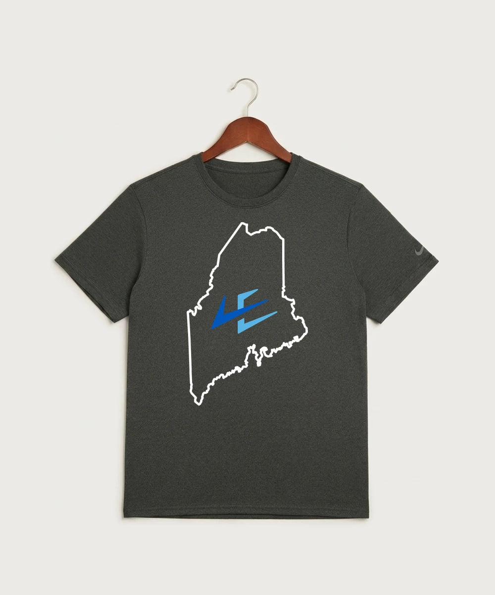 Leading Edge Maine Team Store - Dark Smoke Heather Nike Swoosh Sleeve rLegend Tee NKDX8730