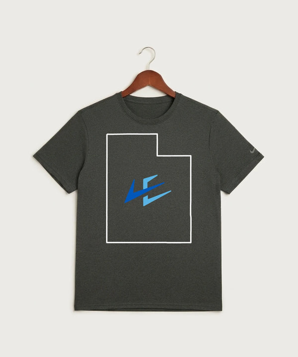 Leading Edge Utah Team Store - Dark Smoke Heather Nike Swoosh Sleeve rLegend Tee NKDX8730