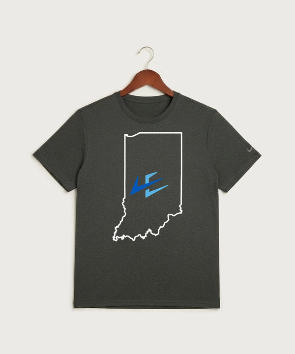 Leading Edge Indiana Team Store - Dark Smoke Heather Nike Swoosh Sleeve rLegend Tee NKDX8730