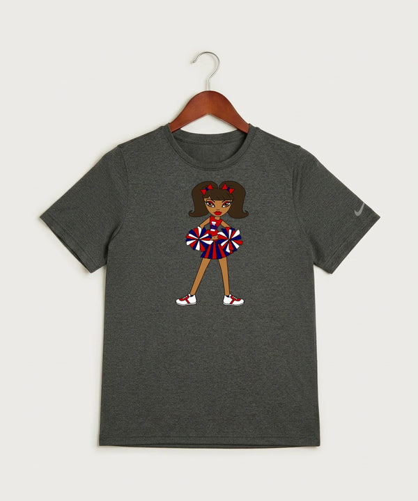Independence High School Cheer Team - Dark Smoke Heather Nike Youth Swoosh Sleeve rLegend Tee NKDX8787