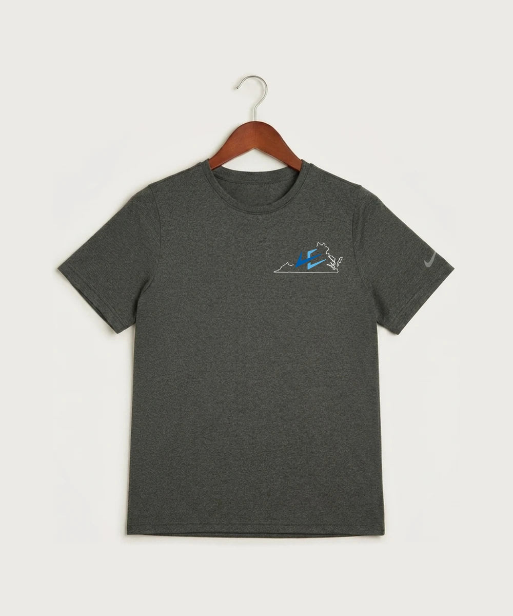 Leading Edge Virginia Team Store - Dark Smoke Heather Nike Youth Swoosh Sleeve rLegend Tee NKDX8787