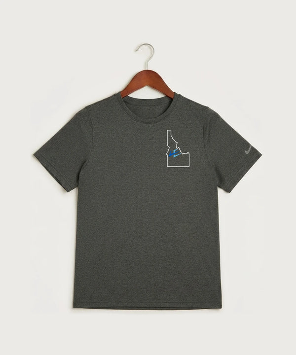 Leading Edge Idaho Team Store - Dark Smoke Heather Nike Youth Swoosh Sleeve rLegend Tee NKDX8787
