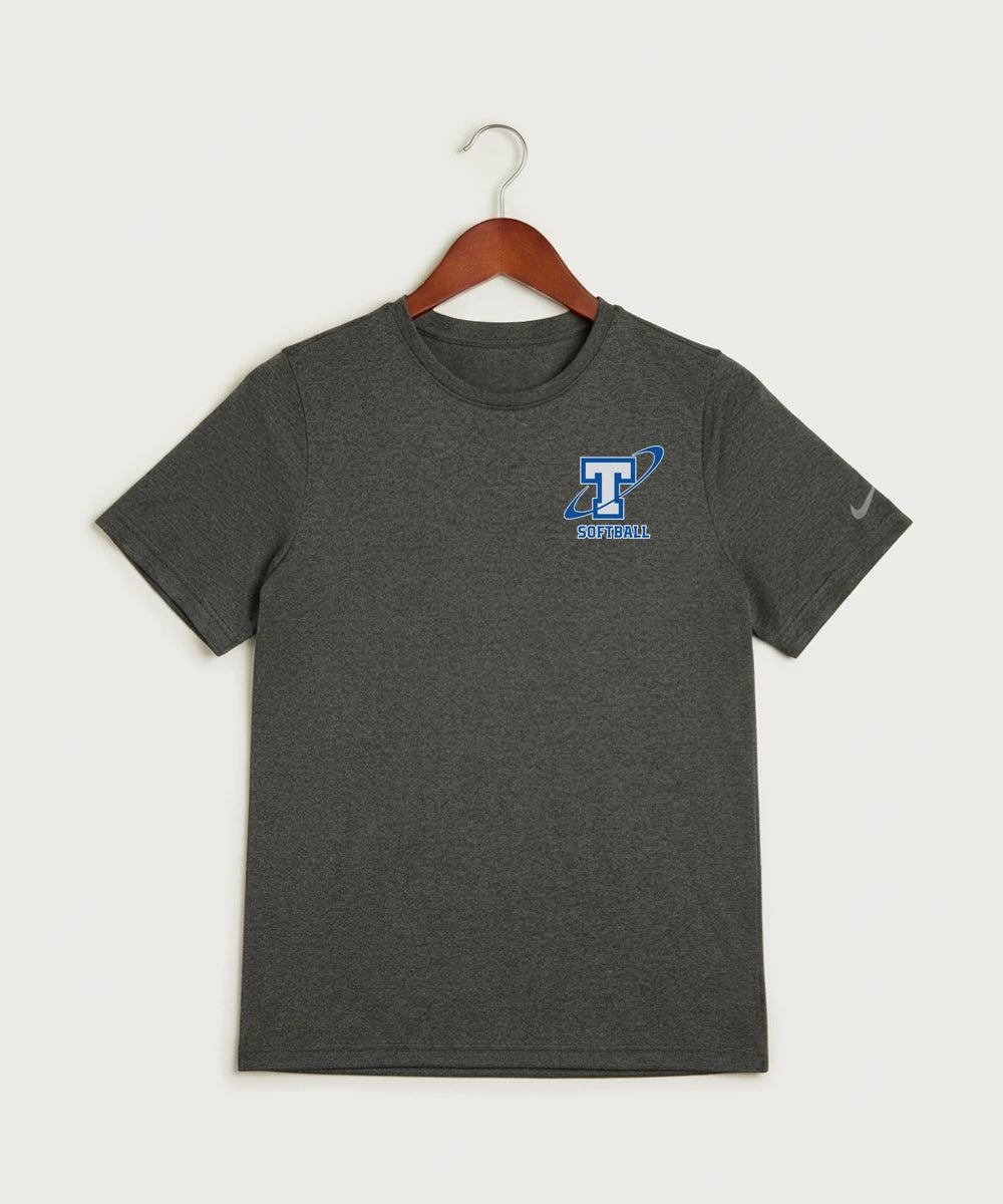 Papillion La Vista South Titan Softball Team Store - Dark Smoke Heather Nike Youth Swoosh Sleeve rLegend Tee NKDX8787