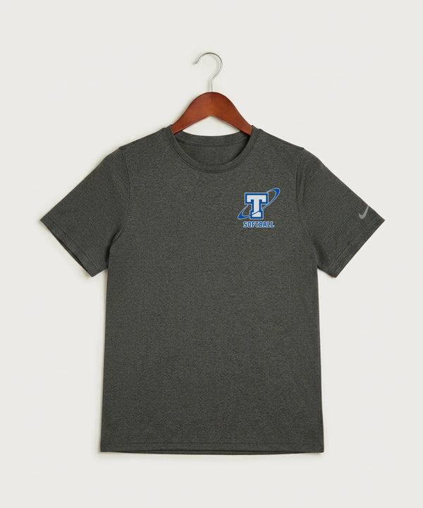 Papillion La Vista South Titan Softball Team Store - Dark Smoke Heather Nike Youth Swoosh Sleeve rLegend Tee NKDX8787