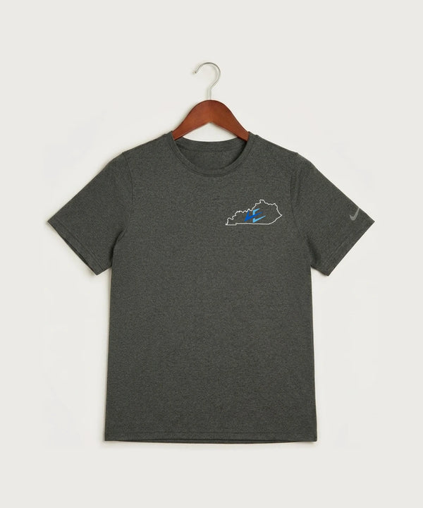 Leading Edge Kentucky Team Store - Dark Smoke Heather Nike Youth Swoosh Sleeve rLegend Tee NKDX8787