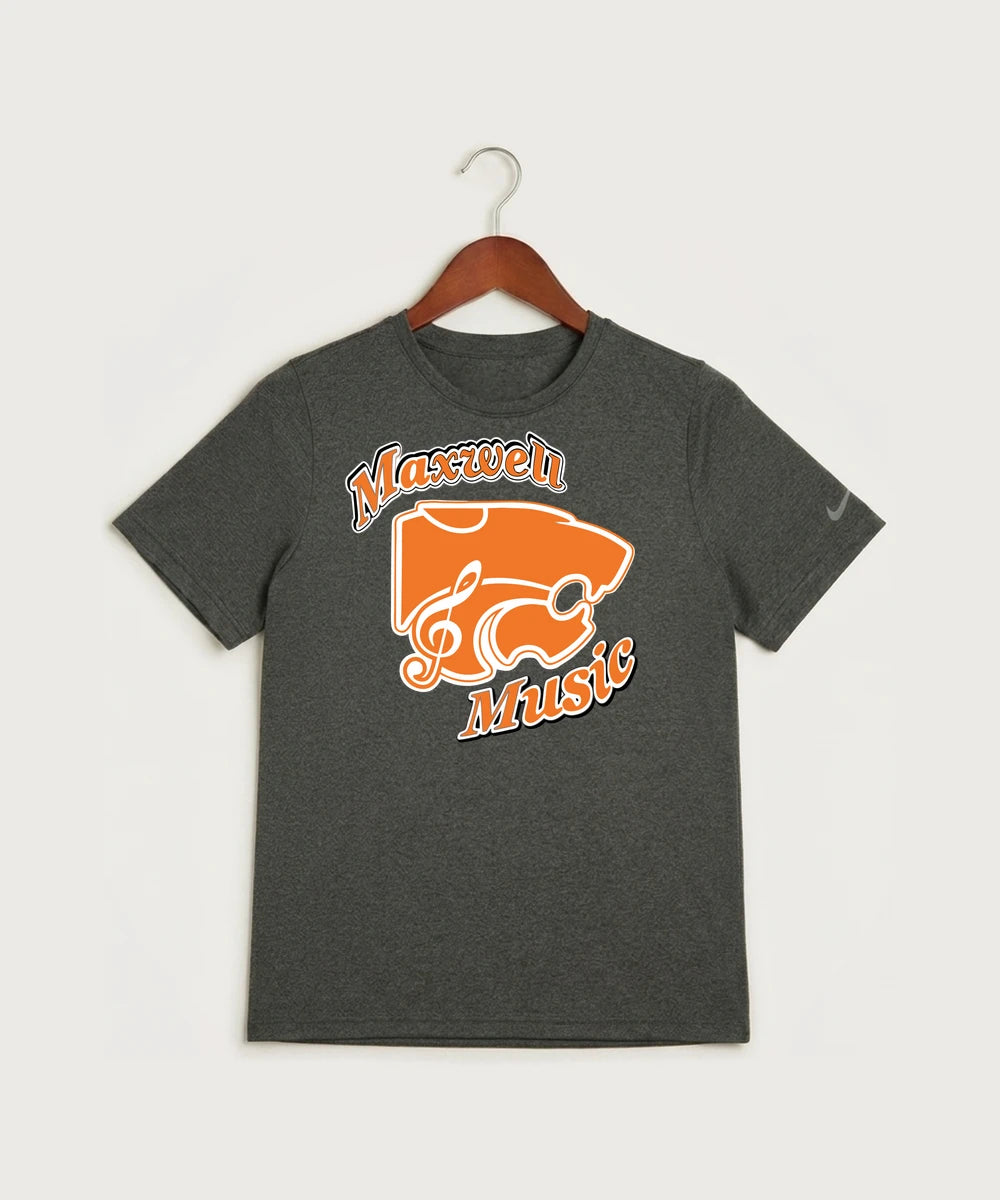 Maxwell High School Music (Instrumental) Team Store - Dark Smoke Heather Nike Youth Swoosh Sleeve rLegend Tee NKDX8787