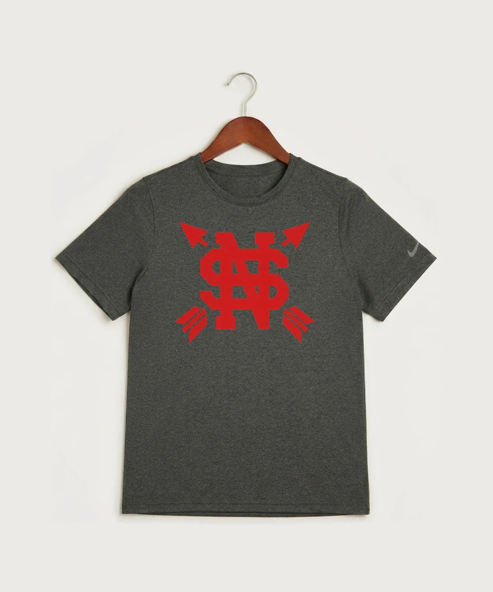 Lancer Archer Club Archery Team Store - Dark Smoke Heather Nike Youth Swoosh Sleeve rLegend Tee NKDX8787