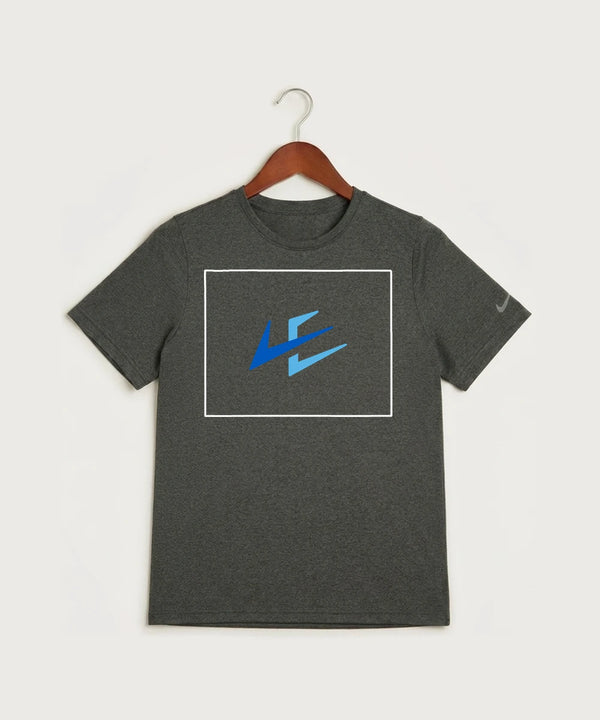 Leading Edge Wyoming Team Store - Dark Smoke Heather Nike Youth Swoosh Sleeve rLegend Tee NKDX8787