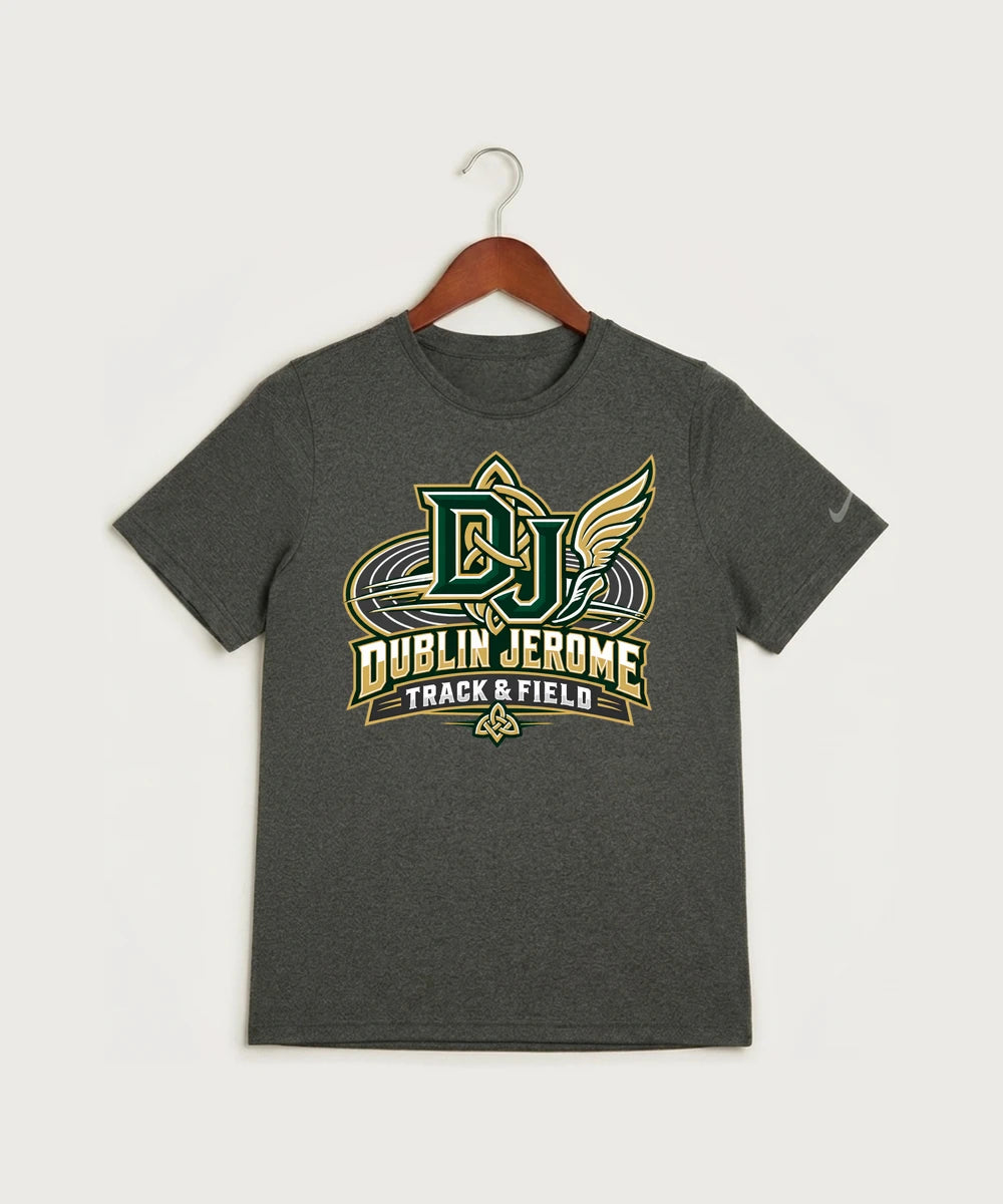Dublin Jerome Track & Field Team Store - Dark Smoke Heather Nike Youth Swoosh Sleeve rLegend Tee NKDX8787