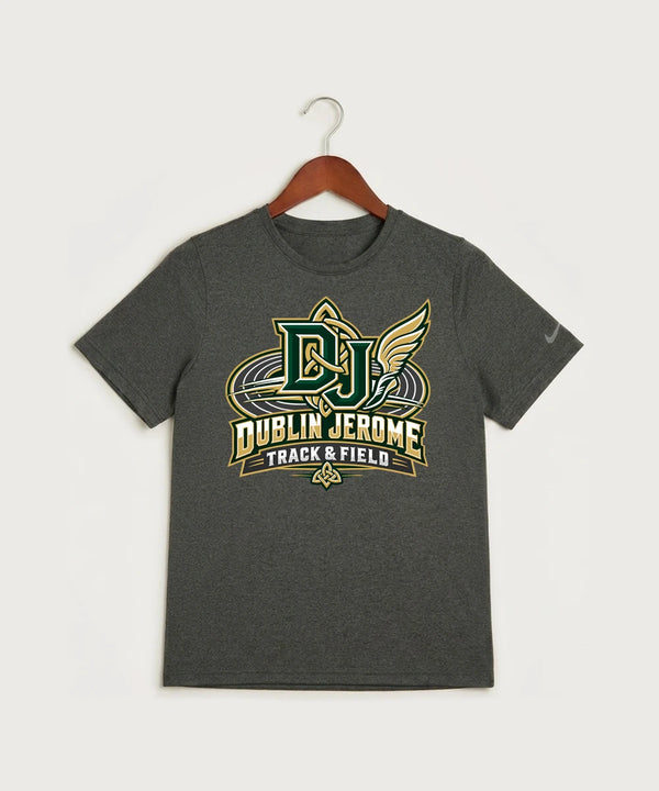 Dublin Jerome Track & Field Team Store - Dark Smoke Heather Nike Youth Swoosh Sleeve rLegend Tee NKDX8787