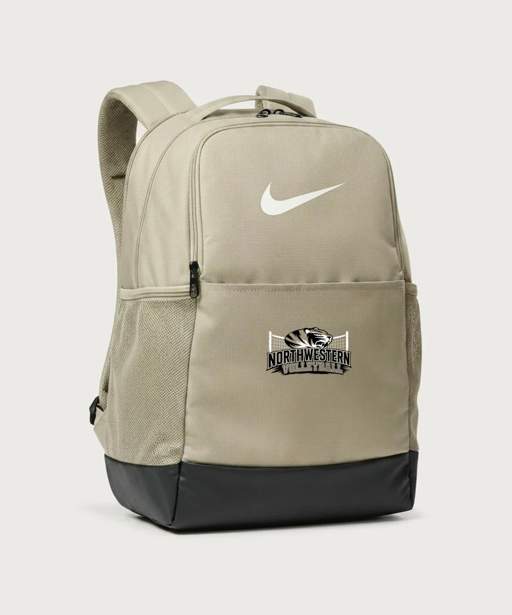 Northwestern Volleyball - Desert Khaki Nike Brasilia Medium Backpack NKDH7709