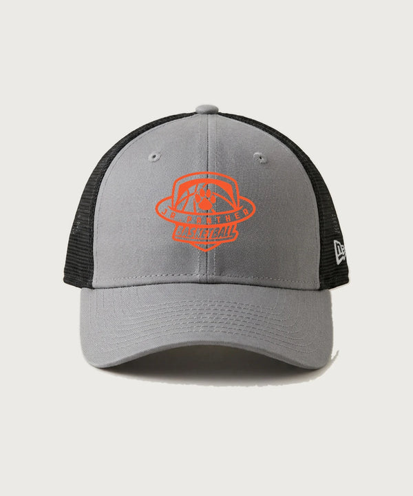 Jr Panther Basketball - Flag Grey/ Black New Era - Stretch Mesh Cap. NE1020