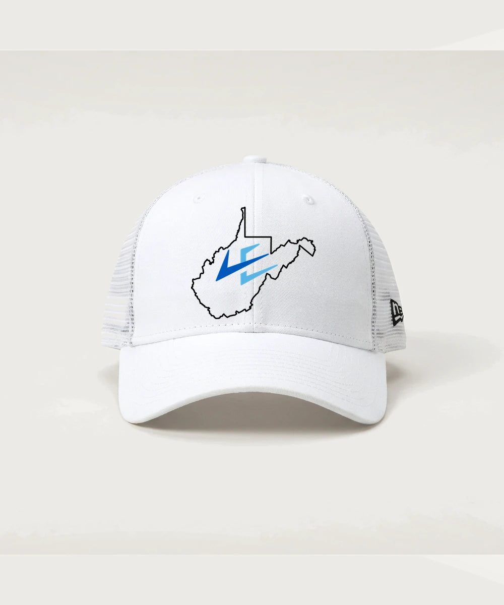 Leading Edge West Virginia Team Store - Flag White/ White New Era - Stretch Mesh Cap. NE1020