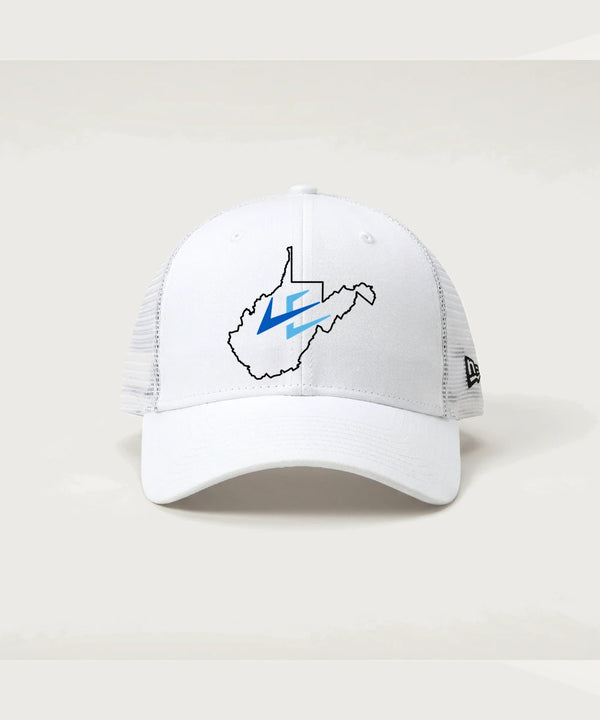 Leading Edge West Virginia Team Store - Flag White/ White New Era - Stretch Mesh Cap. NE1020