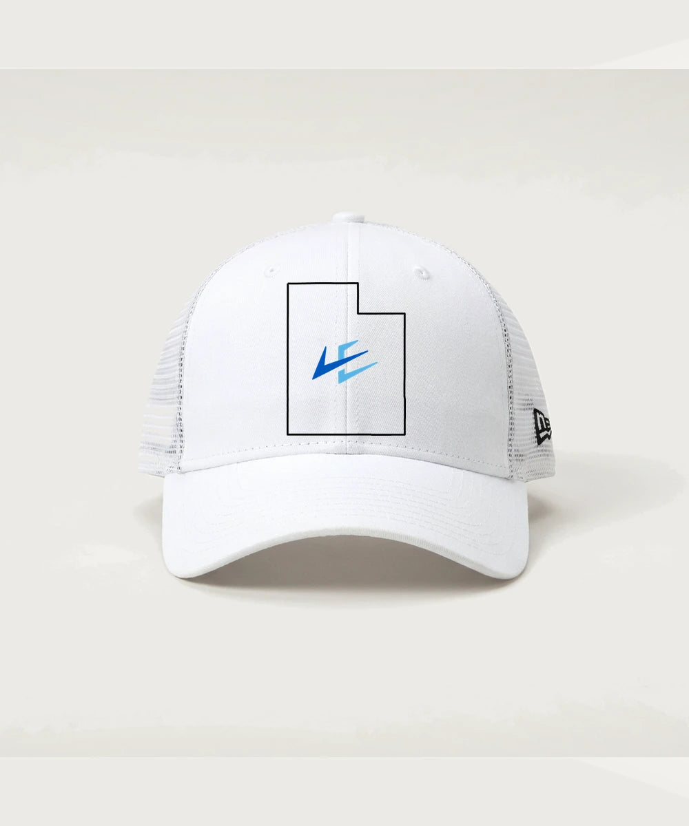 Leading Edge Utah Team Store - Flag White/ White New Era - Stretch Mesh Cap. NE1020