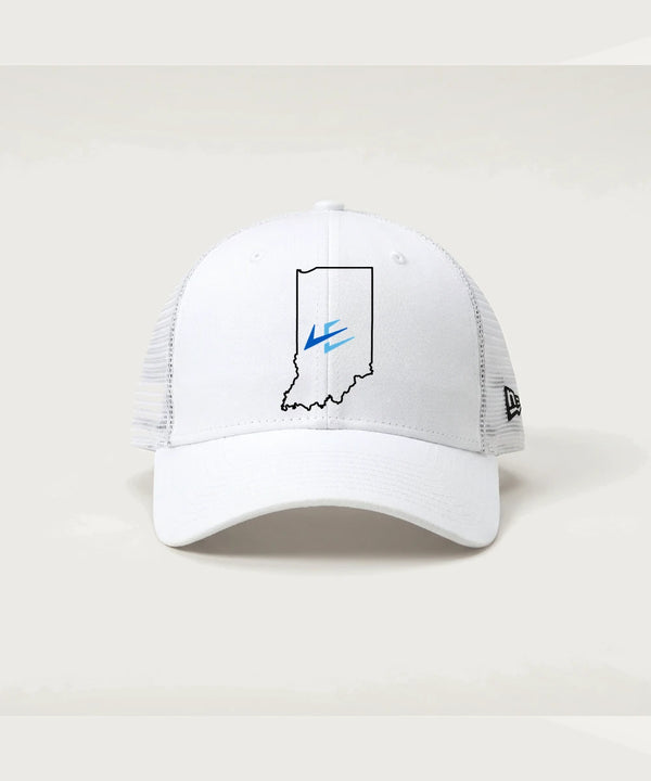 Leading Edge Indiana Team Store - Flag White/ White New Era - Stretch Mesh Cap. NE1020
