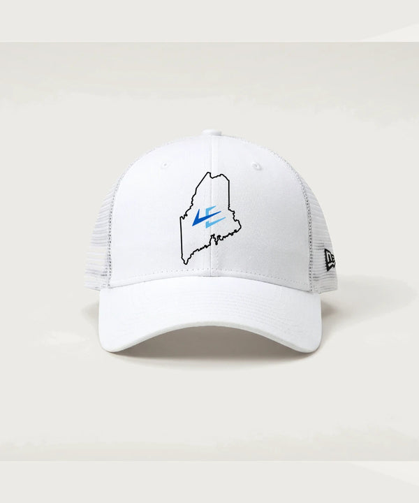 Leading Edge Maine Team Store - Flag White/ White New Era - Stretch Mesh Cap. NE1020