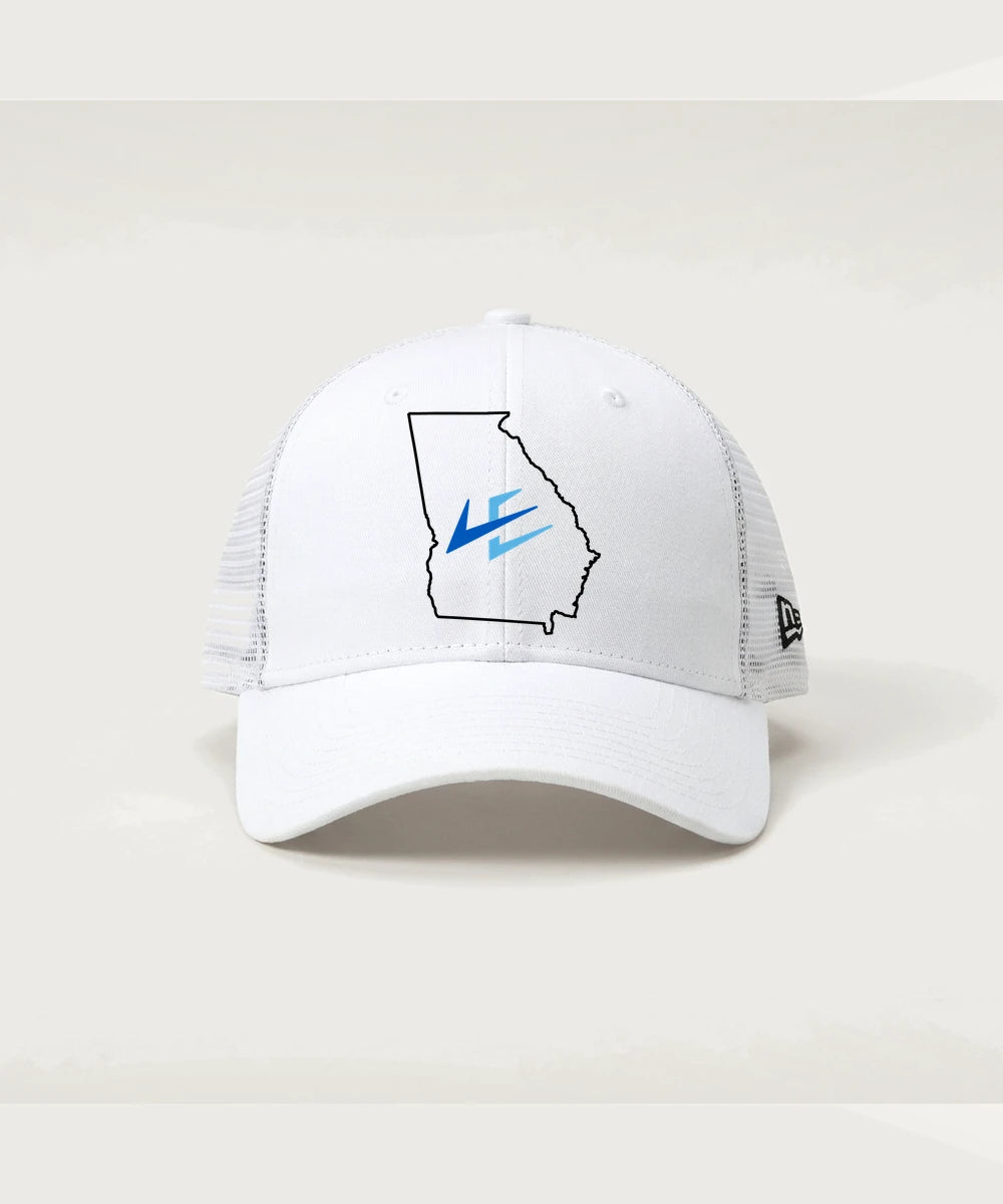 Leading Edge Georgia Team Store - Flag White/ White New Era - Stretch Mesh Cap. NE1020