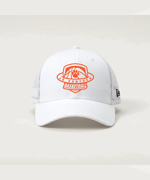 Jr Panther Basketball - Flag White/ White New Era - Stretch Mesh Cap. NE1020