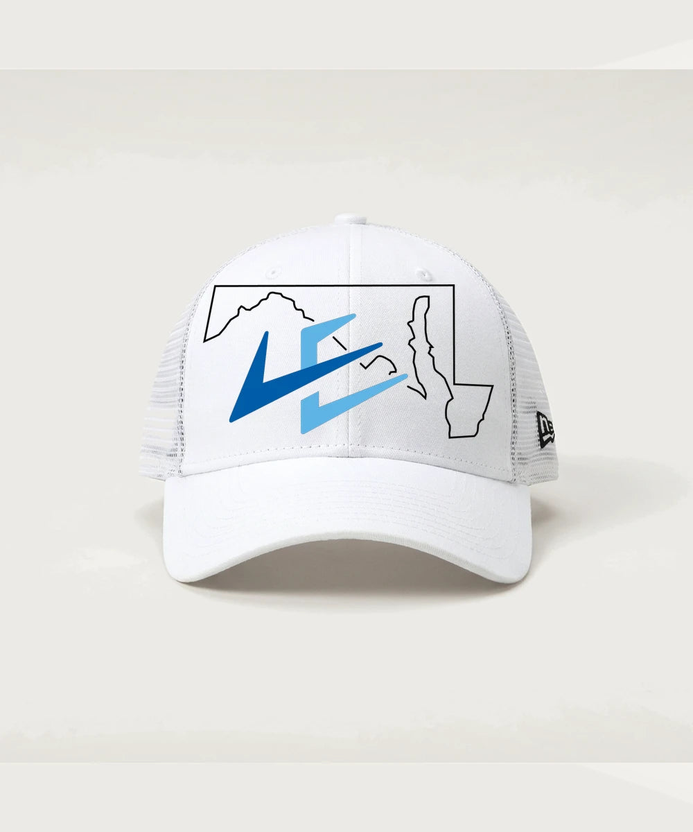 Leading Edge Maryland Team Store - Flag White/ White New Era - Stretch Mesh Cap. NE1020