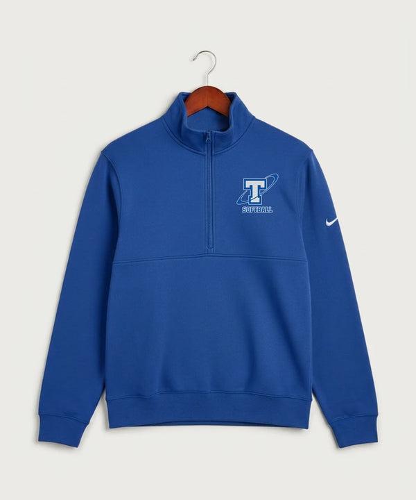 Papillion La Vista South Titan Softball Team Store - Game Royal Nike Club Fleece Sleeve Swoosh 1/2-Zip NKDX6718