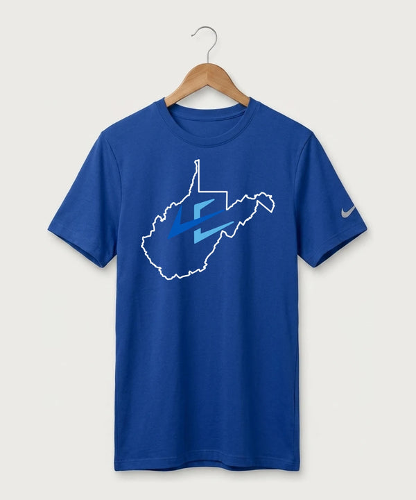 Leading Edge West Virginia Team Store - Game Royal Nike Swoosh Sleeve rLegend Tee NKDX8730