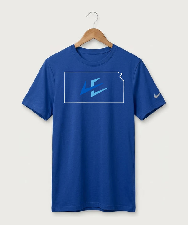 Leading Edge Kansas Team Store - Game Royal Nike Swoosh Sleeve rLegend Tee NKDX8730
