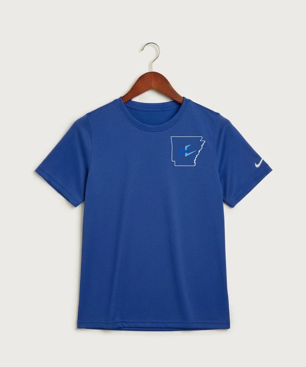 Leading Edge Arkansas Team Store - Game Royal Nike Youth Swoosh Sleeve rLegend Tee NKDX8787