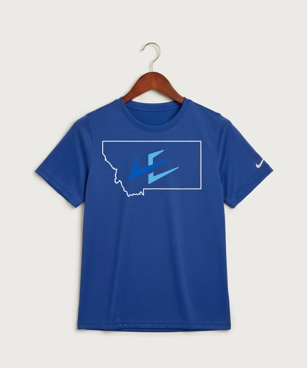 Leading Edge Montana Team Store - Game Royal Nike Youth Swoosh Sleeve rLegend Tee NKDX8787
