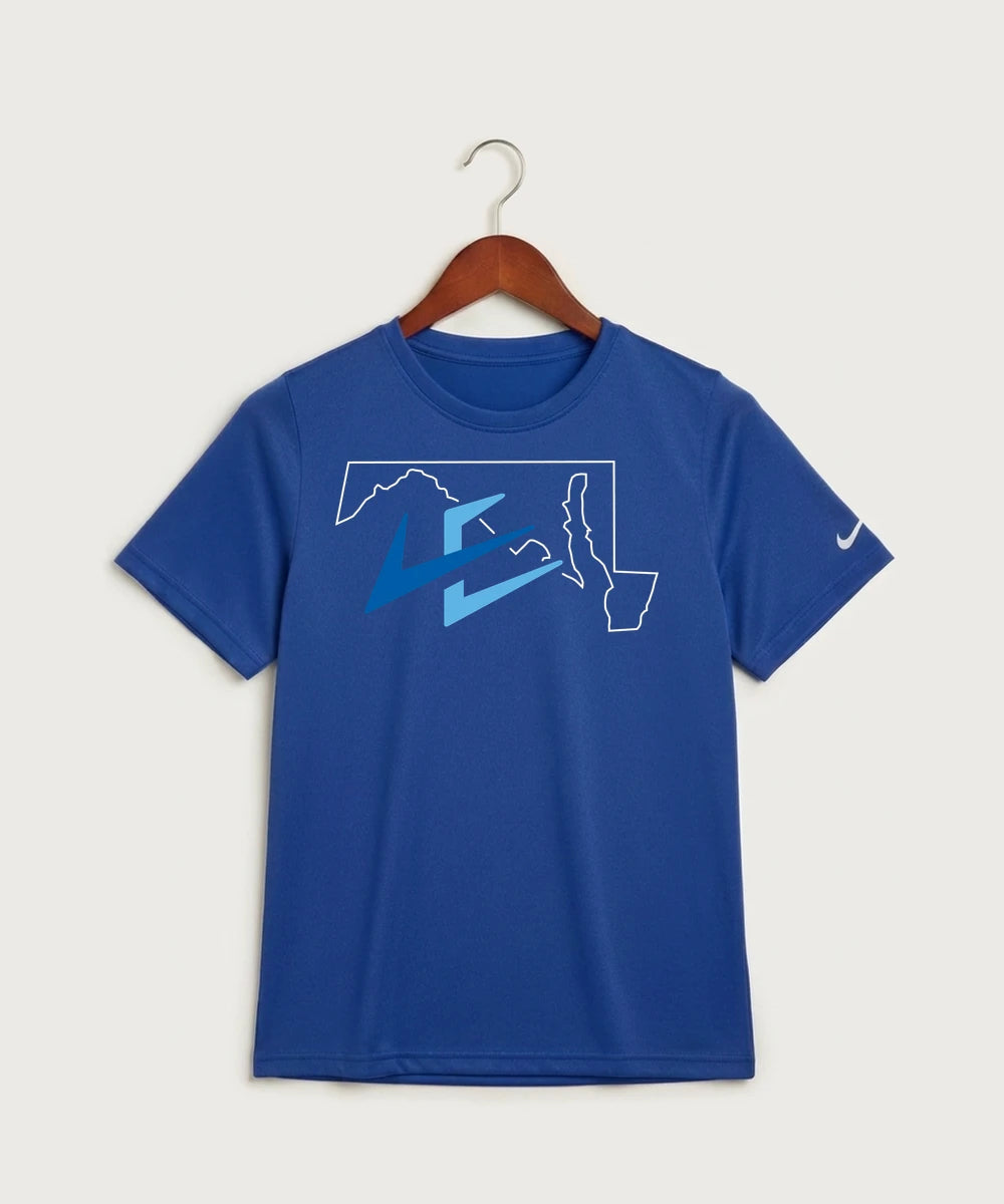 Leading Edge Maryland Team Store - Game Royal Nike Youth Swoosh Sleeve rLegend Tee NKDX8787