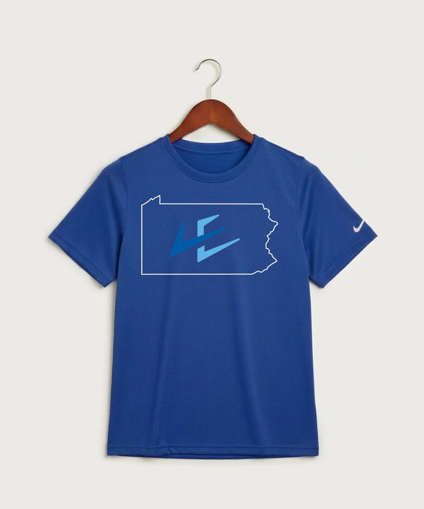 Leading Edge Pennsylvania Team Store - Game Royal Nike Youth Swoosh Sleeve rLegend Tee NKDX8787
