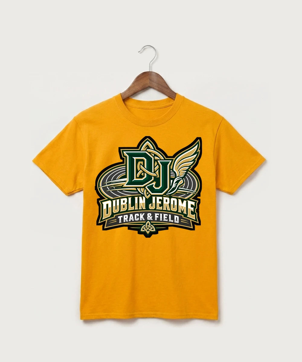 Dublin Jerome Track & Field Team Store - Gold Port & Co Core Cotton Tee. PC54