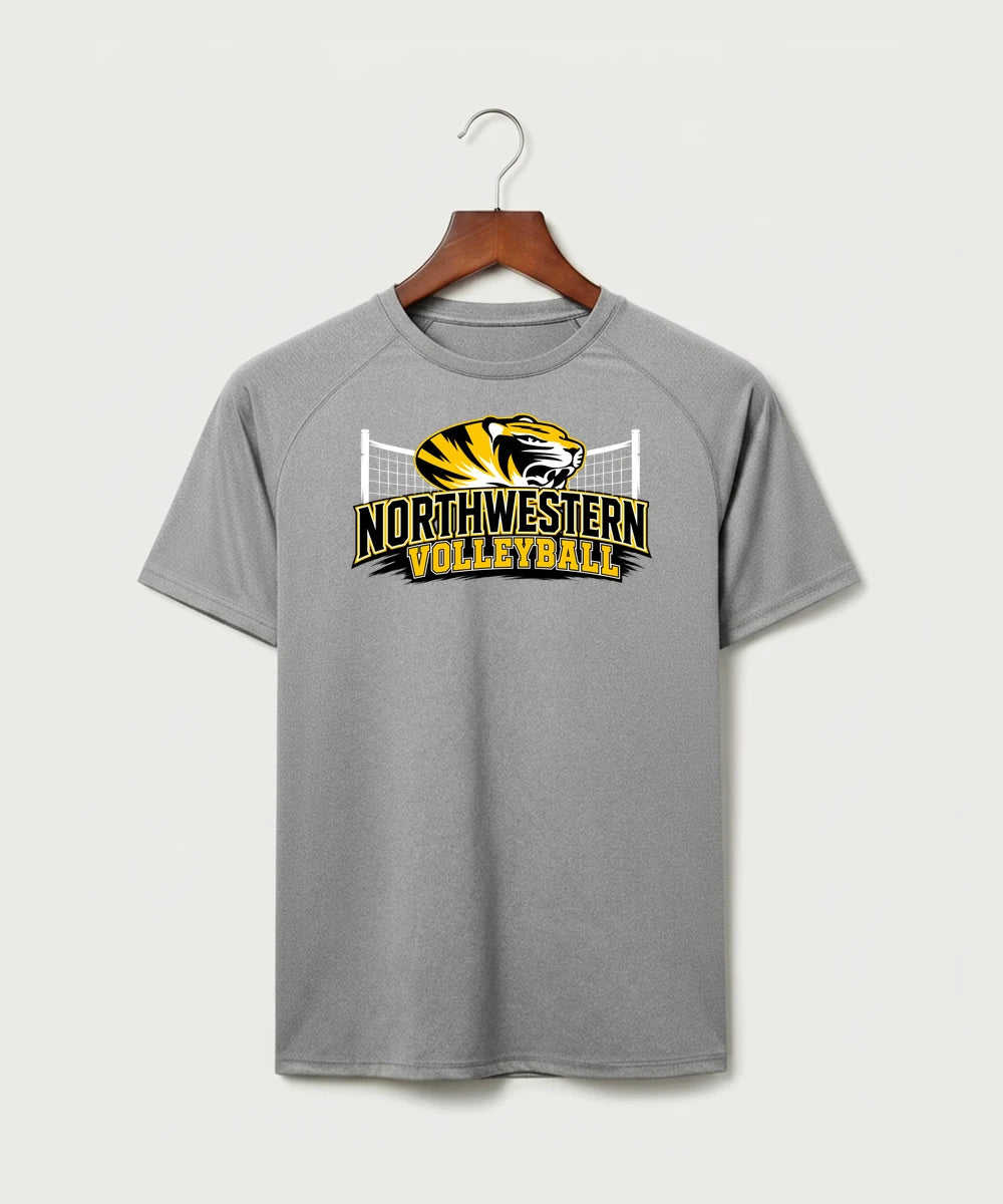 Northwestern Volleyball - Gray Tee - Full Front