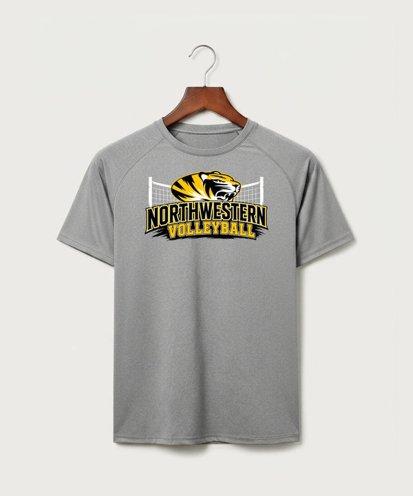 Northwestern Volleyball - Gray Tee - Full Front