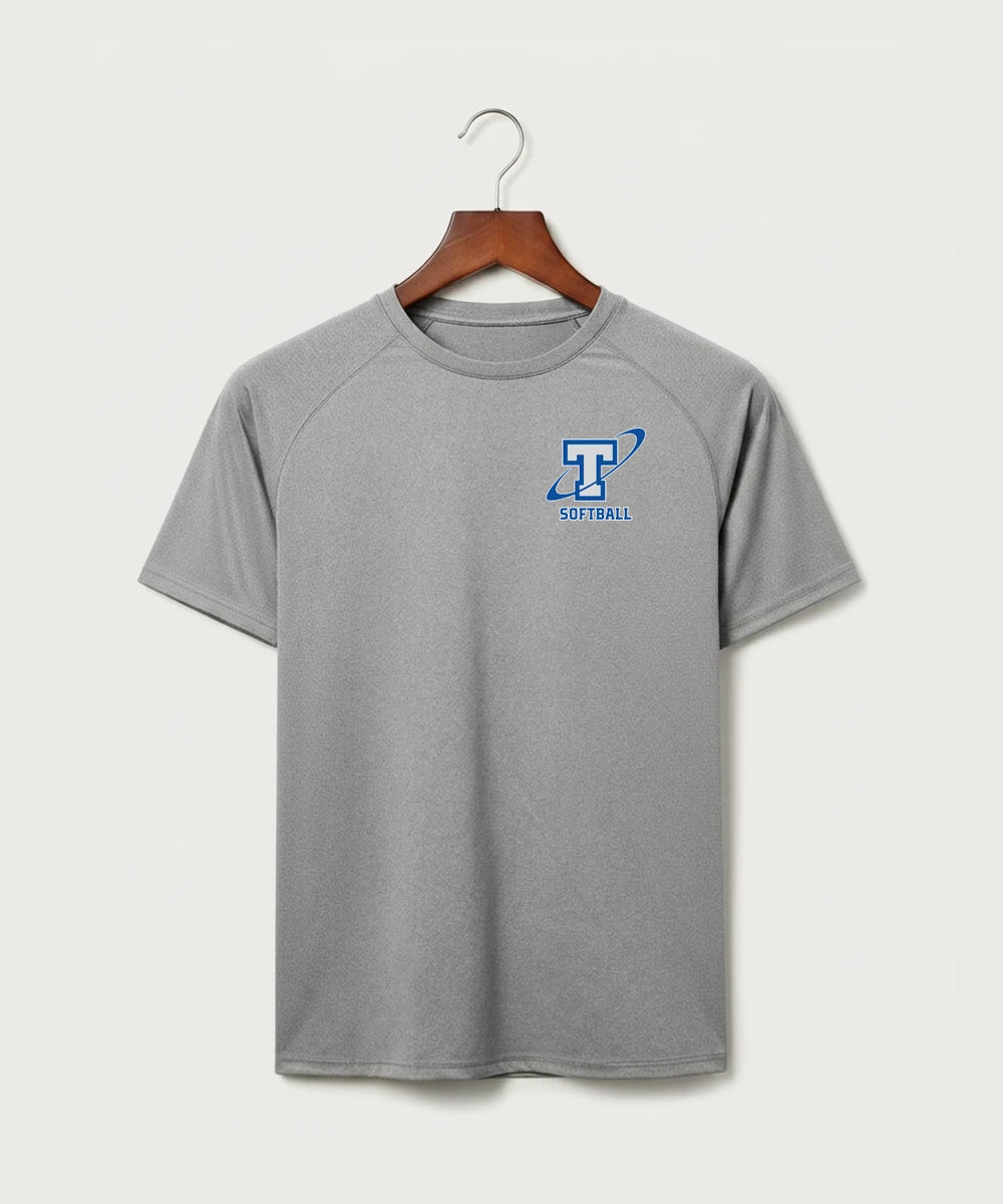 Papillion La Vista South Titan Softball Team Store - Gray Tee - Left Chest