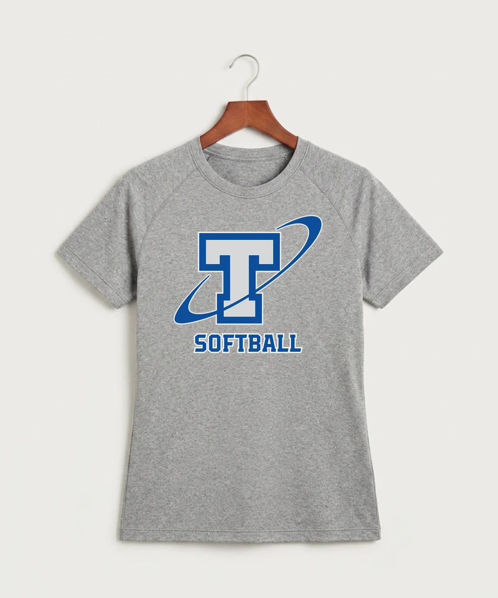 Papillion La Vista South Titan Softball Team Store - Gray Tee - Full Front