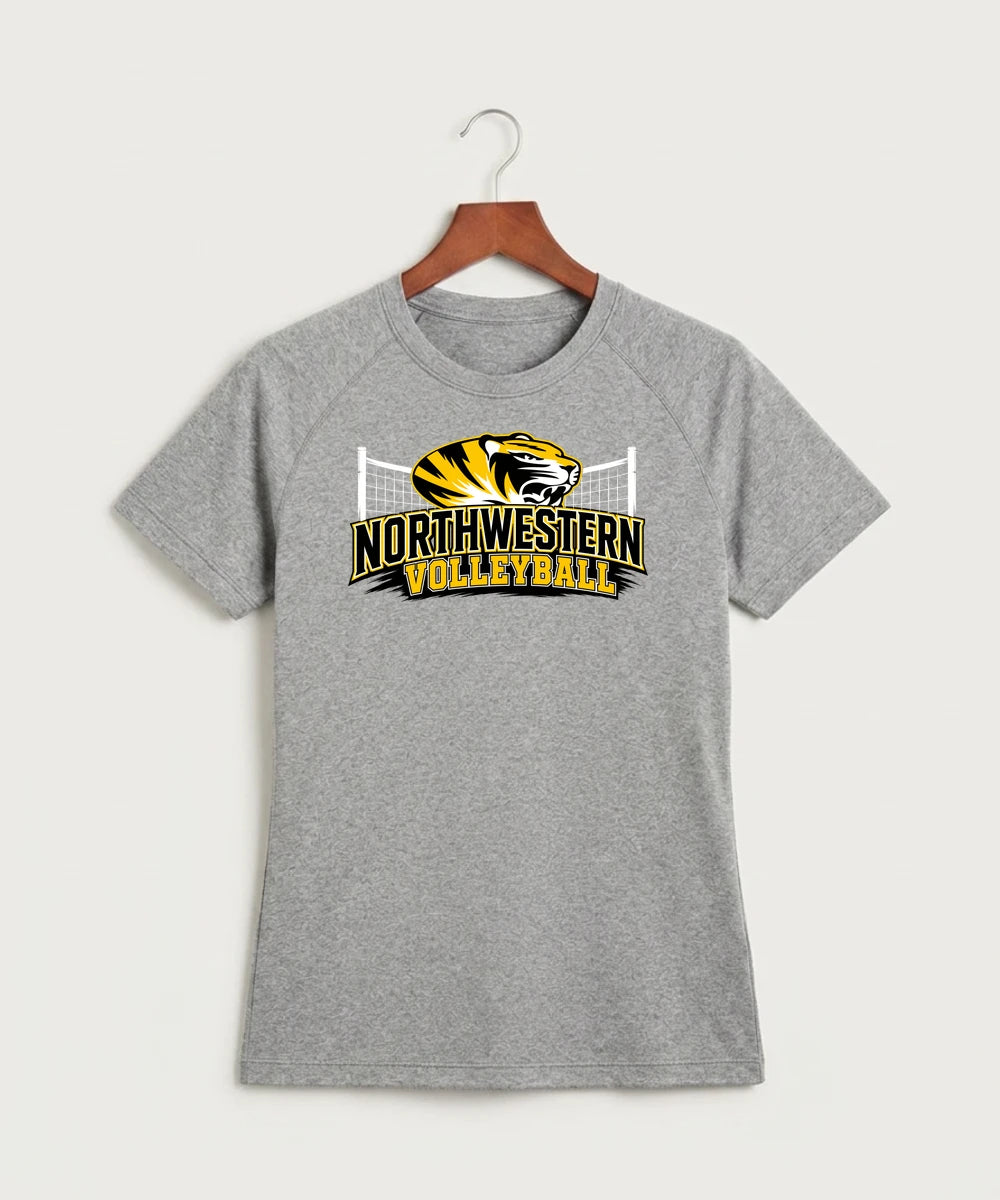 Northwestern Volleyball - Gray Tee - Full Front