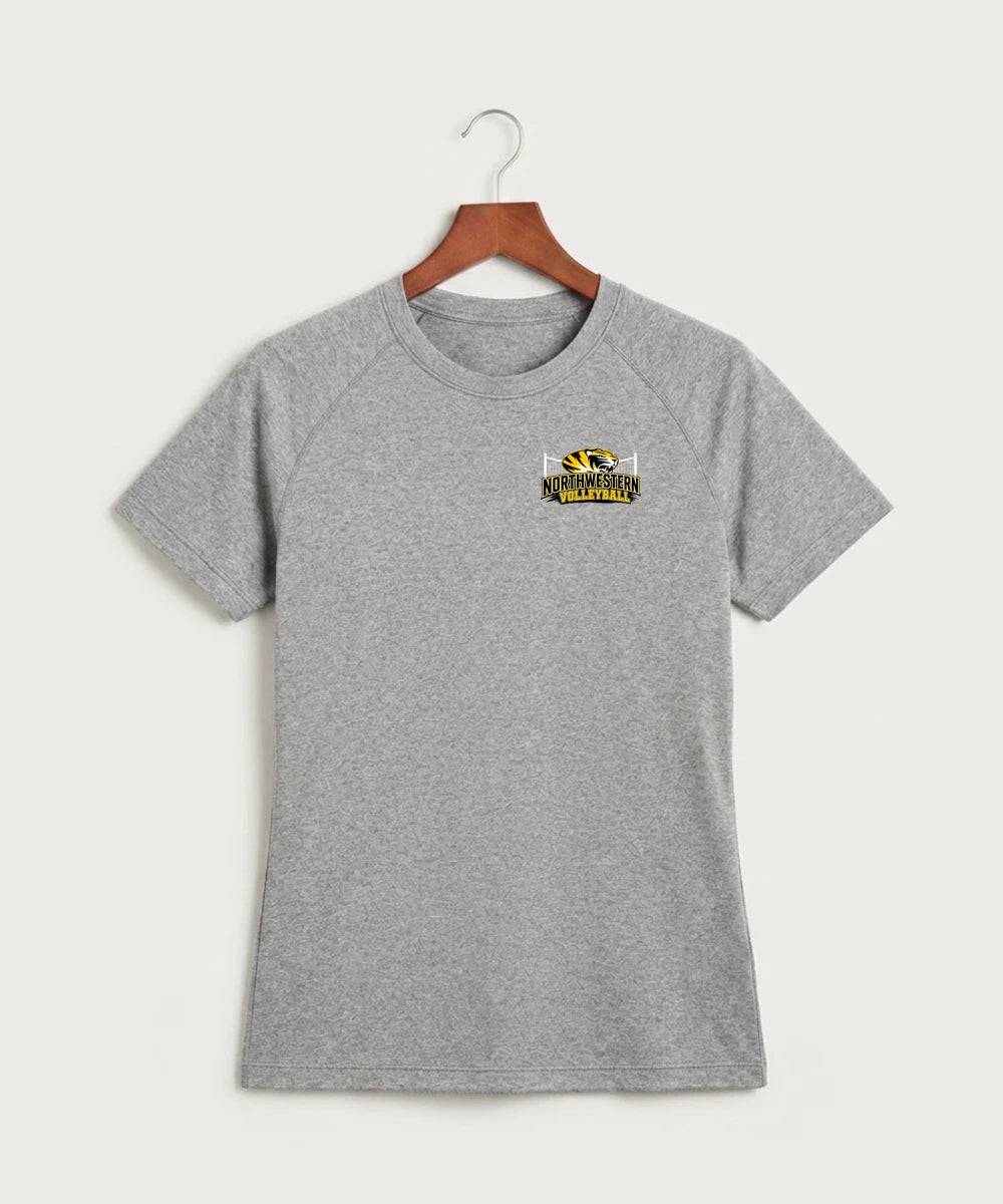 Northwestern Volleyball - Gray Tee - Left Chest