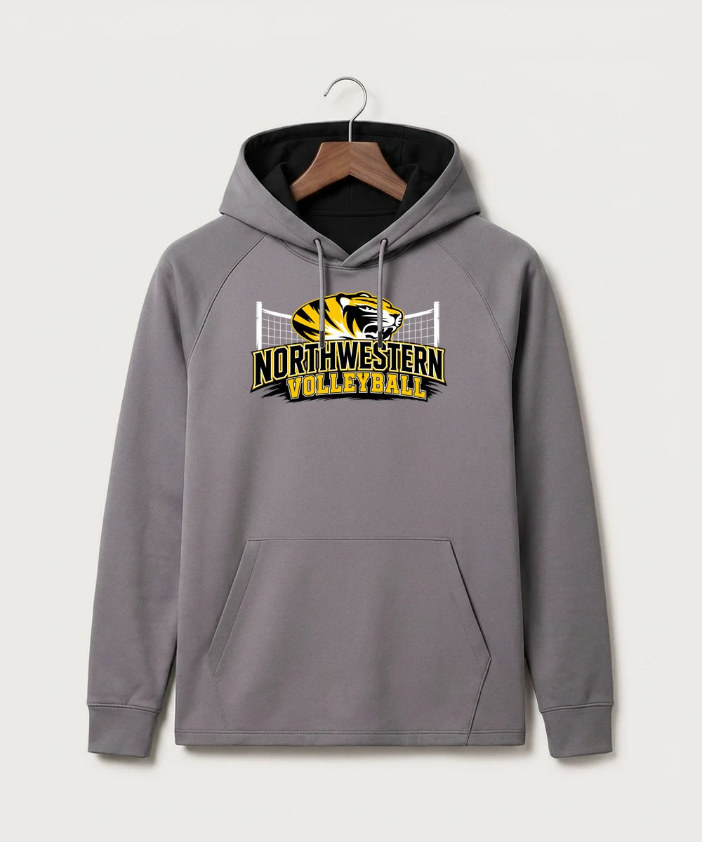 Northwestern Volleyball - Gray Hoodie - Full Front
