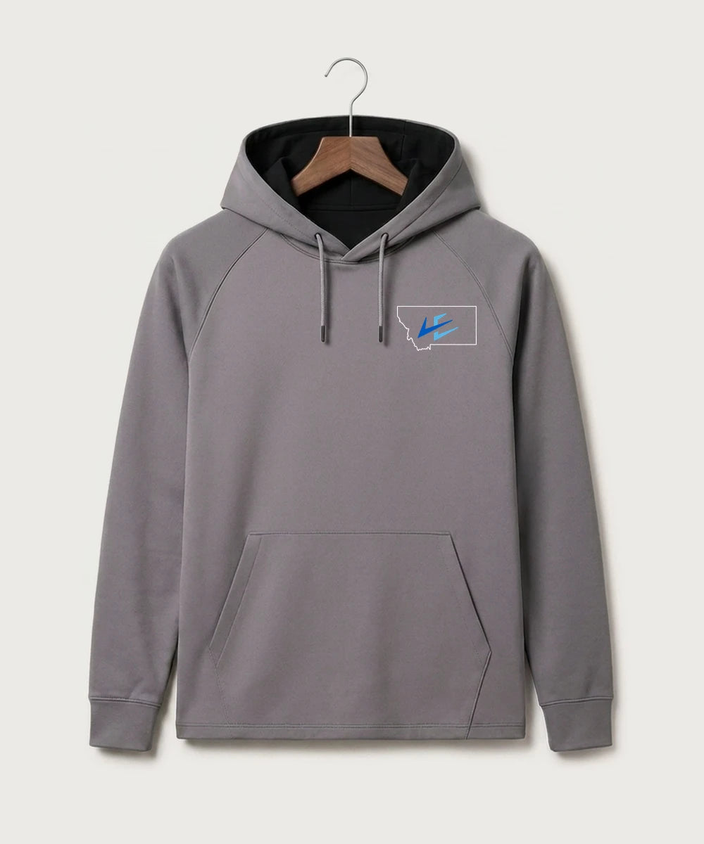 Leading Edge Montana Team Store - Gray Hoodie - Left Chest